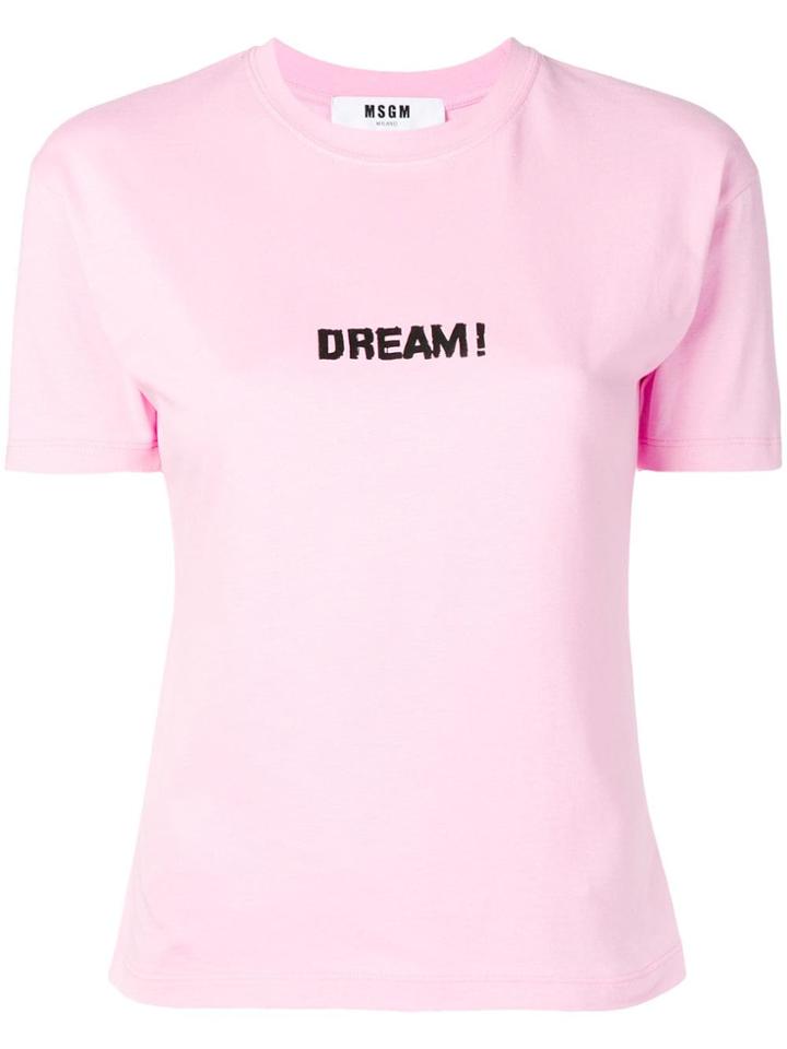 Msgm Pink 'dream!' T-shirt