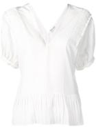 Red Valentino V-neck Frill Blouse - White