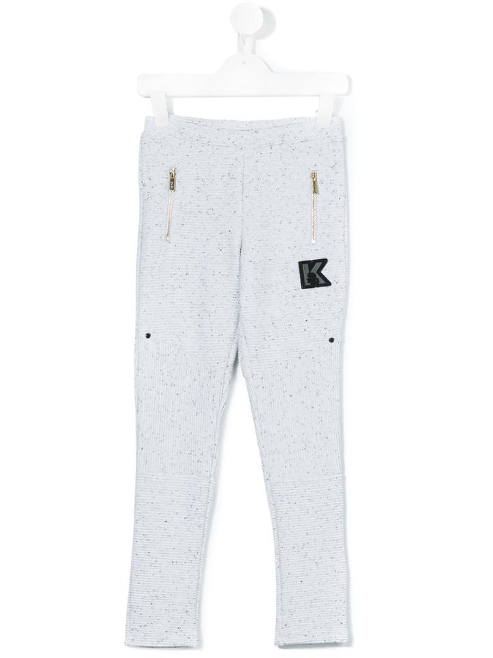 Karl Lagerfeld Kids - Marled Ribbed Leggings - Kids - Cotton/polyester/spandex/elastane - 8 Yrs, White
