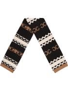 Gucci Wool Scarf With Mirrored Gg - Black