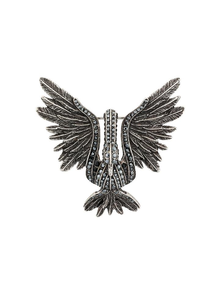 Lanvin Embellished Bird Brooch - Metallic