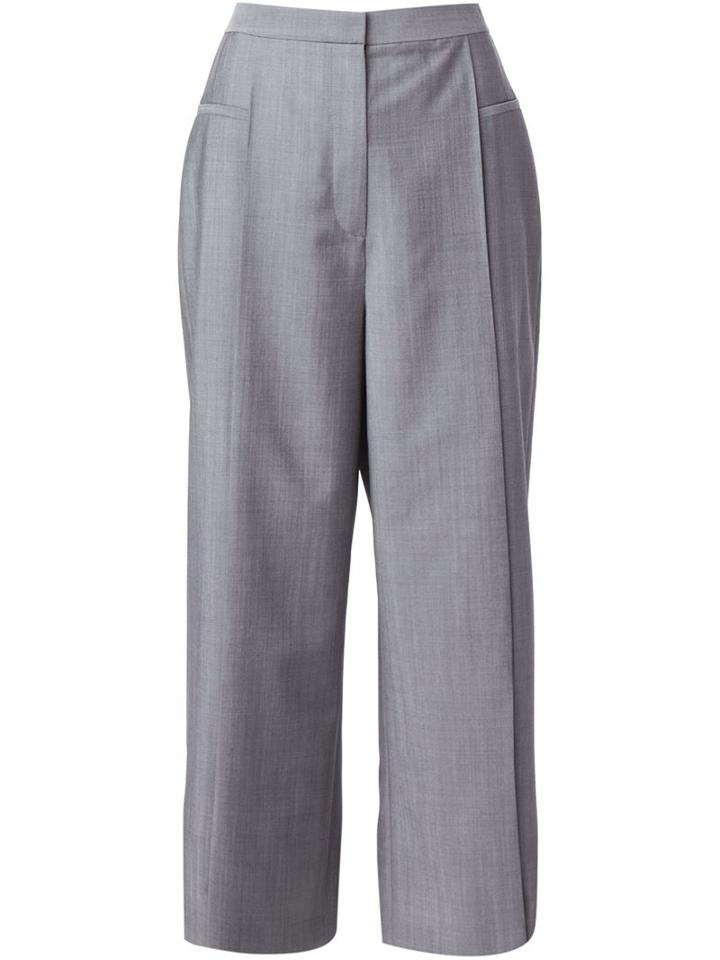 Alexander Wang Wide Leg Cropped Trousers, Women's, Size: 6, Grey, Mohair/wool