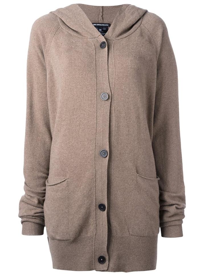 Ann Demeulemeester Button Down Cardi-coat, Women's, Size: 40, Nude/neutrals, Wool/cashmere