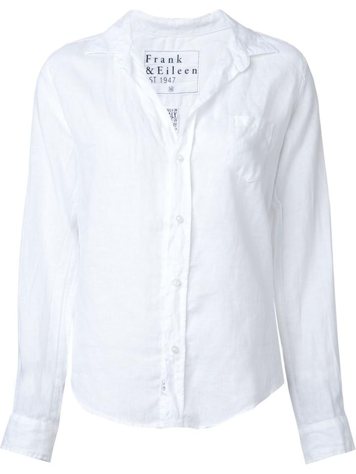 Frank & Eileen Chest Pocket Shirt, Women's, Size: Large, White, Linen/flax