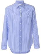 Maison Margiela Striped Long Sleeve Shirt - Blue