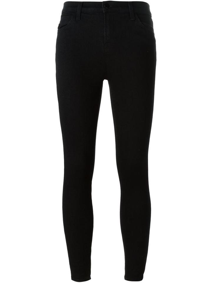 J Brand Cropped Skinny Jeans, Women's, Size: 27, Black, Cotton/polyester/spandex/elastane