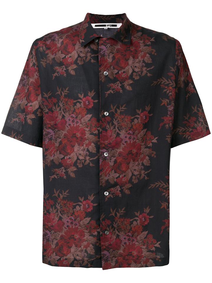 Mcq Alexander Mcqueen Floral Print Shirt - Blue