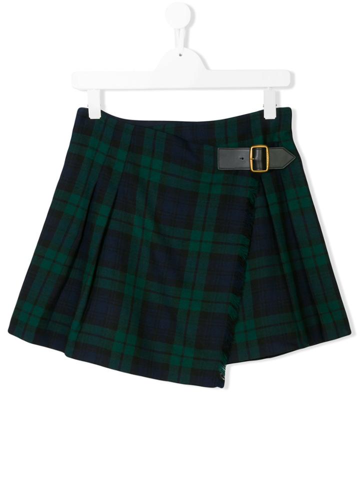 Burberry Kids Tartan Kilt Skirt - Blue