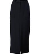 Adam Lippes Pocket Detail Pencil Skirt, Women's, Size: 4, Black, Polyamide/spandex/elastane/wool