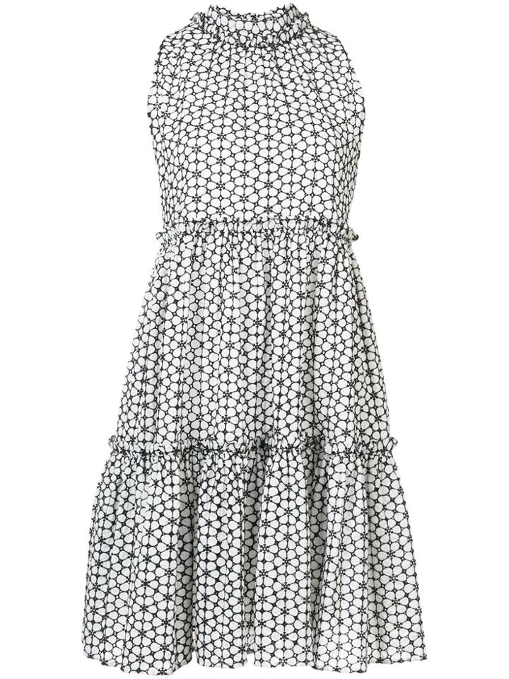Lisa Marie Fernandez Floral Print Flared Dress - White