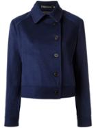 Andrea Marques - Buttoned Jacket - Women - Polyamide/wool - 38, Blue, Polyamide/wool