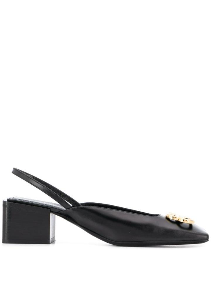 Balenciaga Double Square Bb Slingback Pumps - Black