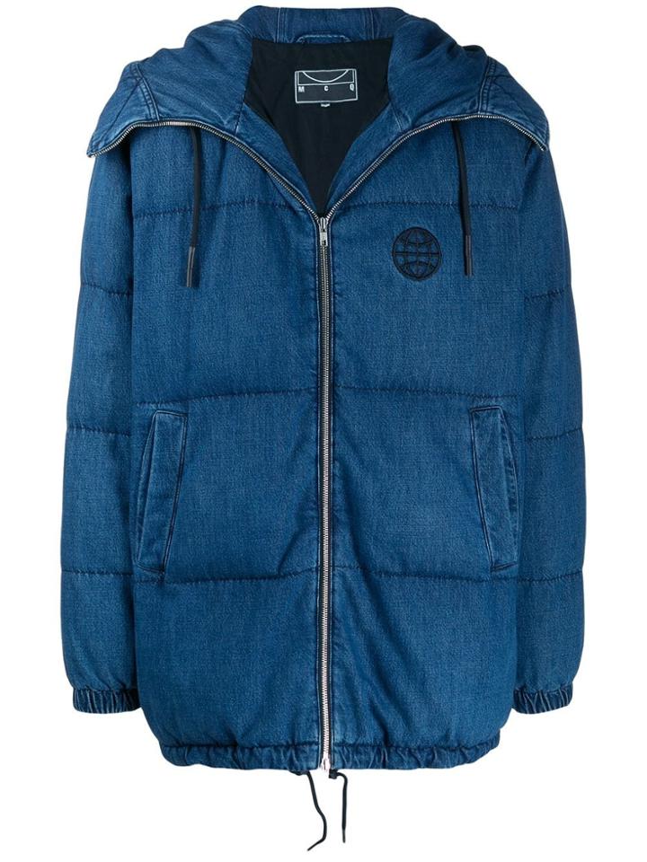 Mcq Alexander Mcqueen Denim Quilted Coat - Blue