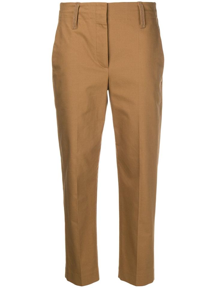 Brunello Cucinelli Cropped Straight-leg Trousers - Brown