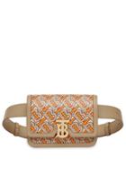 Burberry Belted Monogram Print Leather Tb Bag - Orange