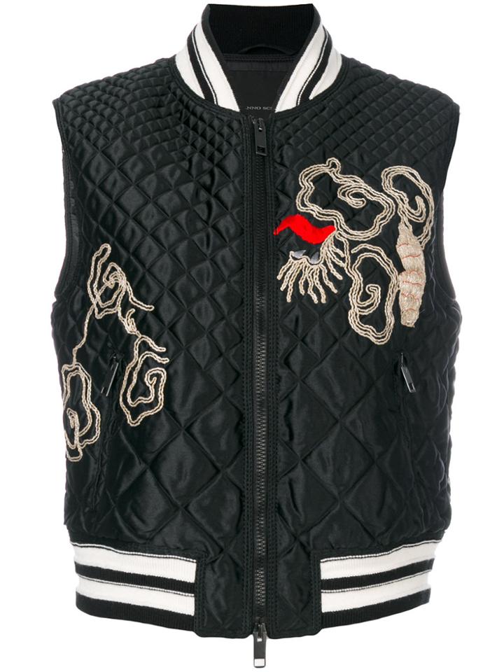 Ermanno Scervino Embroidered Padded Jacket - Black