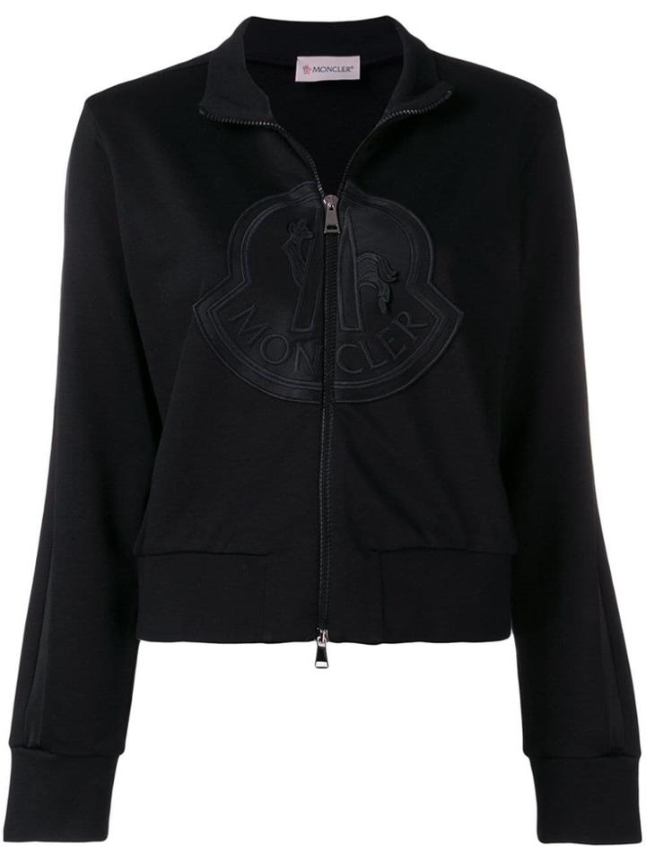 Moncler Embroidered Logo Cardigan - Black