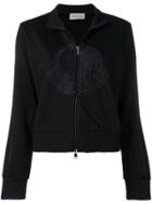 Moncler Embroidered Logo Cardigan - Black