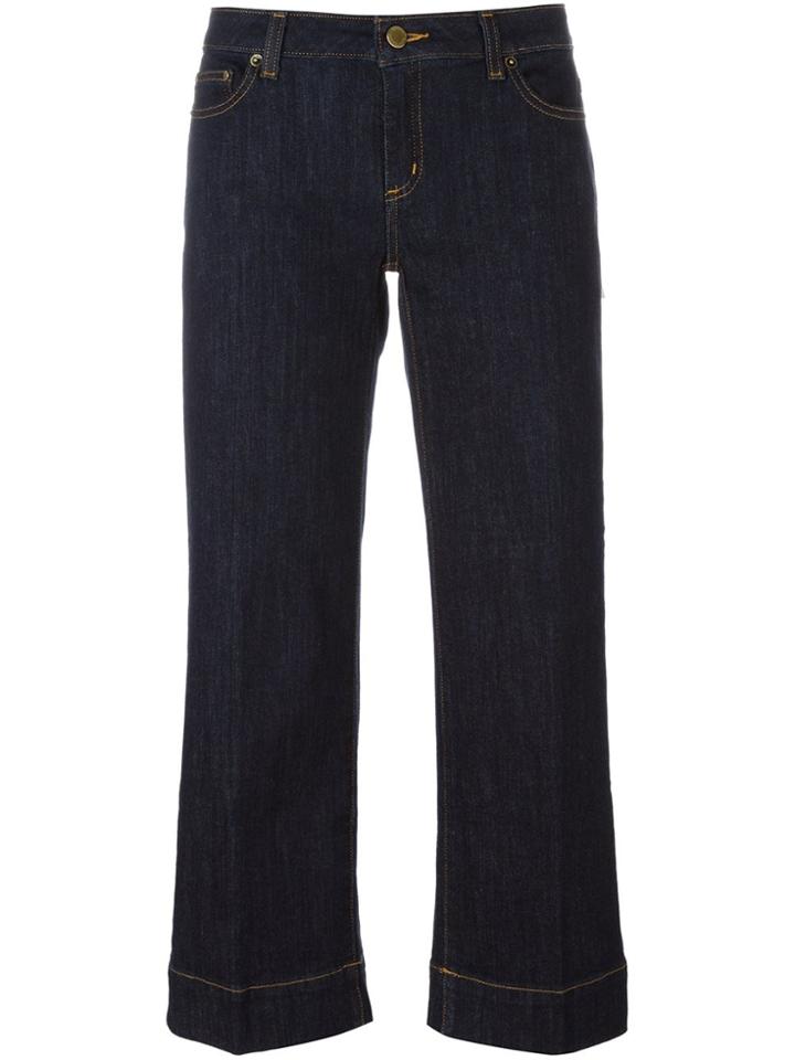 Michael Michael Kors Straight Leg Cropped Jeans - Blue