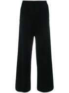 Allude Wide Leg Trousers - Black