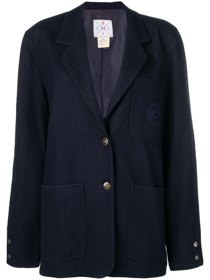 Fendi Pre-owned Single Breasted Blazer - Blue
