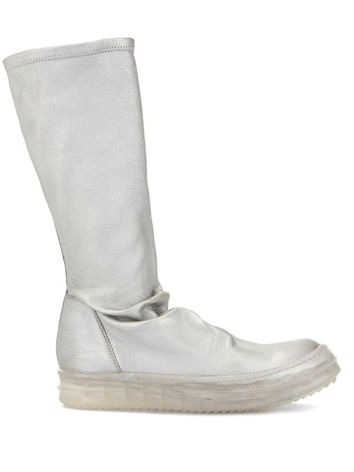 Rick Owens Mid-calf Moon Boots - Silver