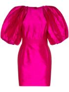 Ronald Van Der Kemp Poof Sleeve Silk Mini Dress - Pink