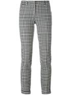 Incotex Check Skinny Trousers, Women's, Size: 42, Black, Cotton/nylon/spandex/elastane