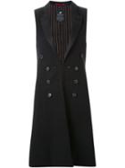 Loveless Long Tailored Waistcoat, Women's, Size: 36, Black, Cupro/polyester/polyurethane/rayon