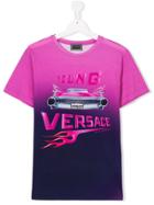 Young Versace Teen Car Motif T-shirt - Pink & Purple