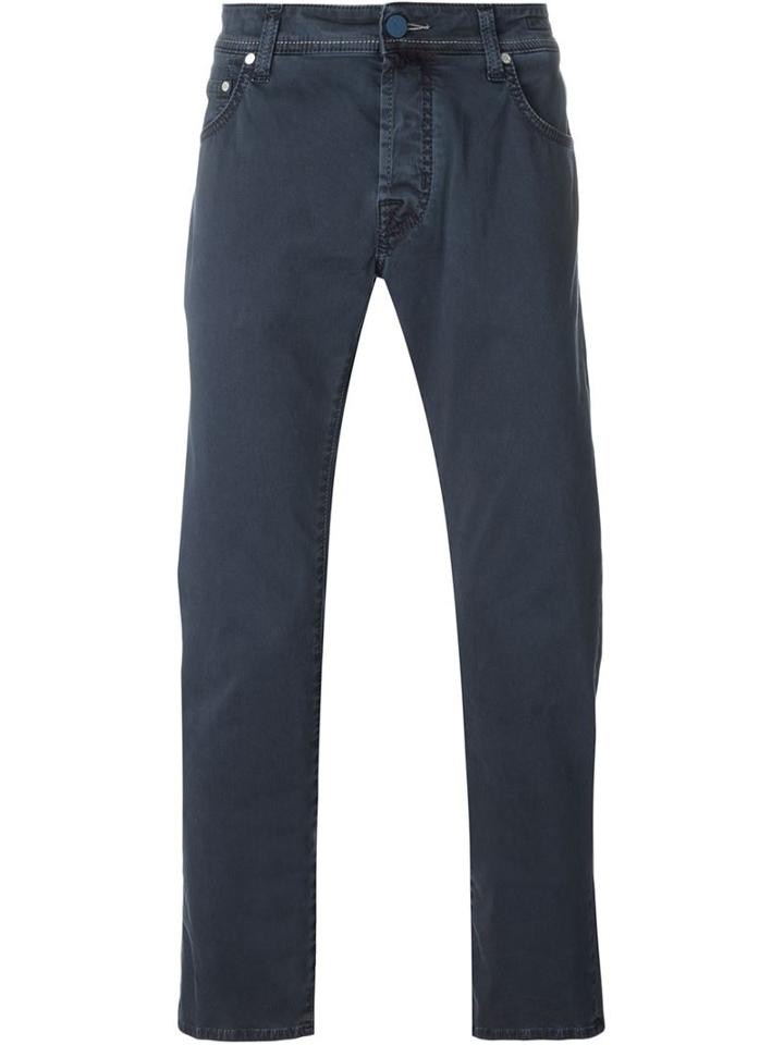 Jacob Cohen Straight Leg Jeans, Men's, Size: 34, Blue, Cotton/spandex/elastane