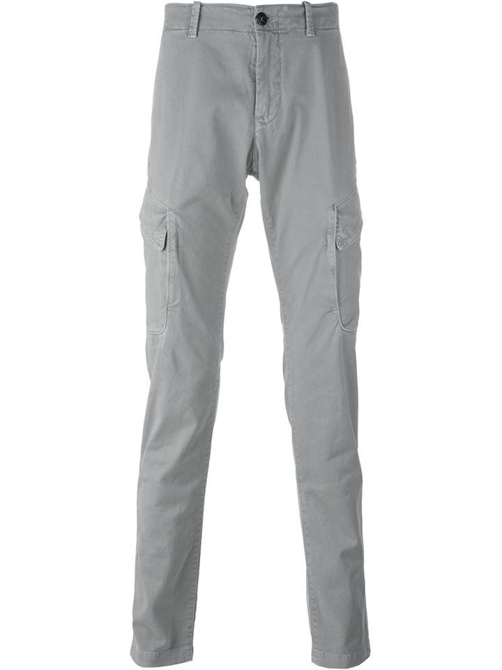 Stone Island Cargo Pocket Trousers, Men's, Size: 33/34, Grey, Cotton/spandex/elastane