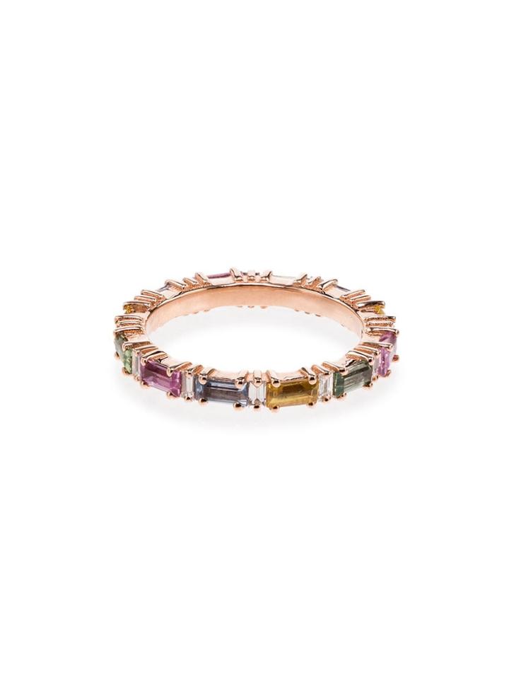 Suzanne Kalan 18kt Rose Gold Firework Diamond And Sapphire Ring