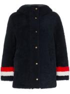 Thom Browne Reversible Hooded Shearling Coat - Blue