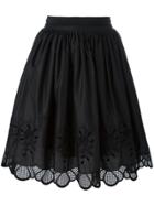 Moncler Floral Scalloped Skirt - Black