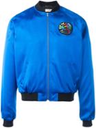 Saint Laurent Sweet Dreams Bomber Jacket, Men's, Size: 48, Blue, Cotton/cupro/viscose/polyurethane