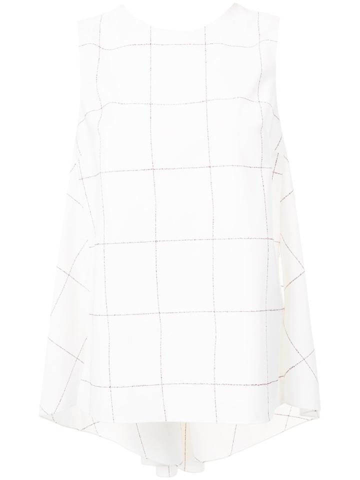 Adam Lippes Checked Knot Detail Top - Nude & Neutrals