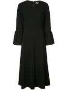 Tibi Ruffle Sleeve Flared Dress - Black