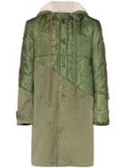 Greg Lauren Hooded Army Trench Coat - Green