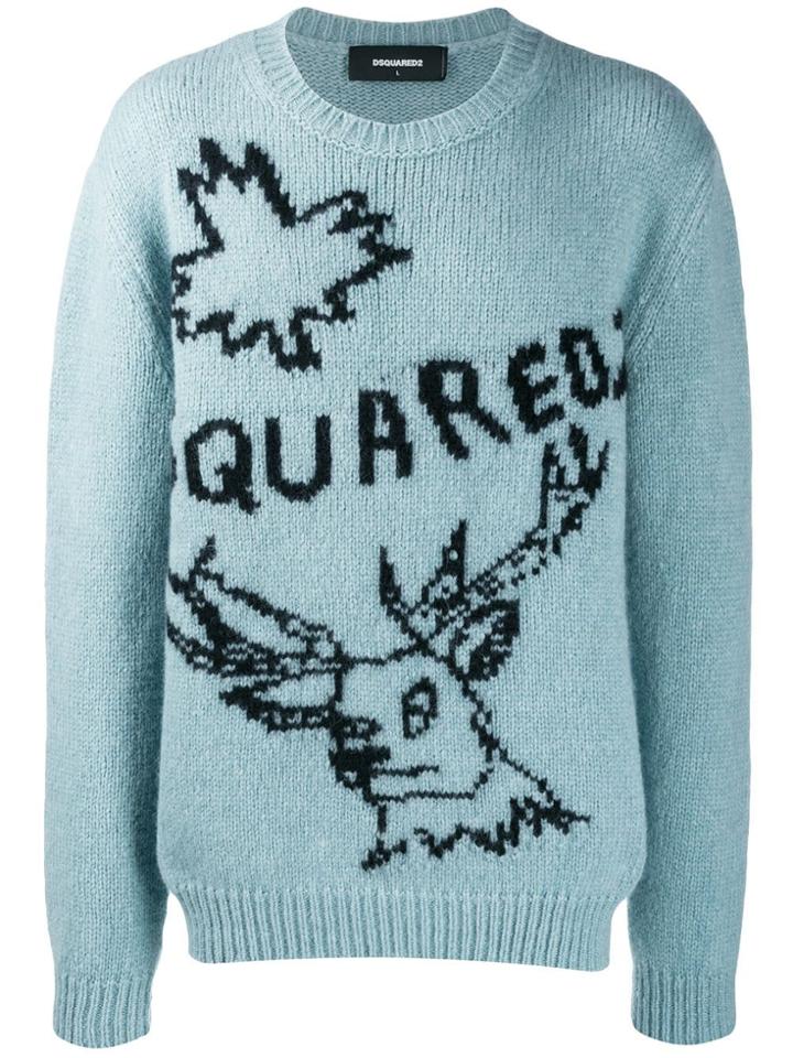 Dsquared2 Deer Logo Jumper - Blue