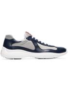 Prada Blue And Silver Americas Cup Sneaker