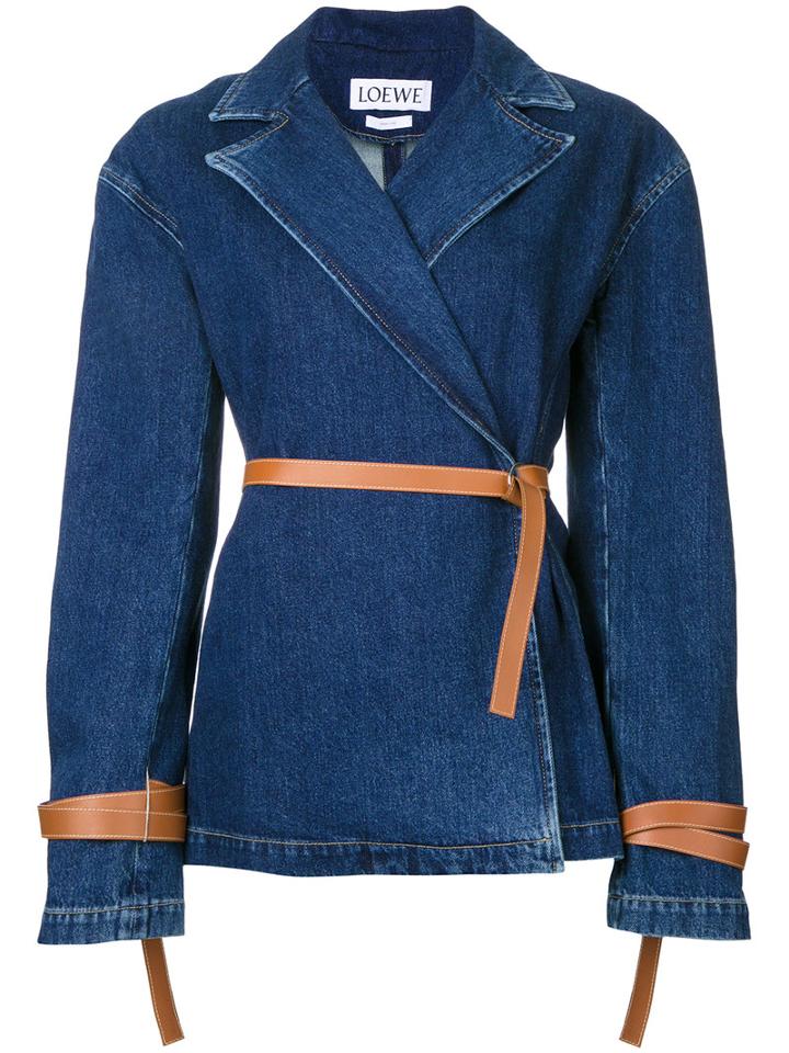 Loewe Denim Blazer, Women's, Size: 40, Blue, Cotton