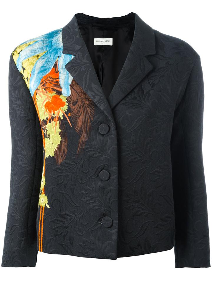 Dries Van Noten - Jacquard Blazer - Women - Cotton/cupro/viscose - 42, Women's, Black, Cotton/cupro/viscose
