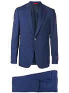 Isaia Checked Formal Suit Set - Blue