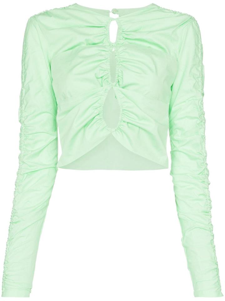 Markoo Ruched Loop Top - Green