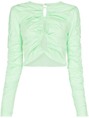 Markoo Ruched Loop Top - Green