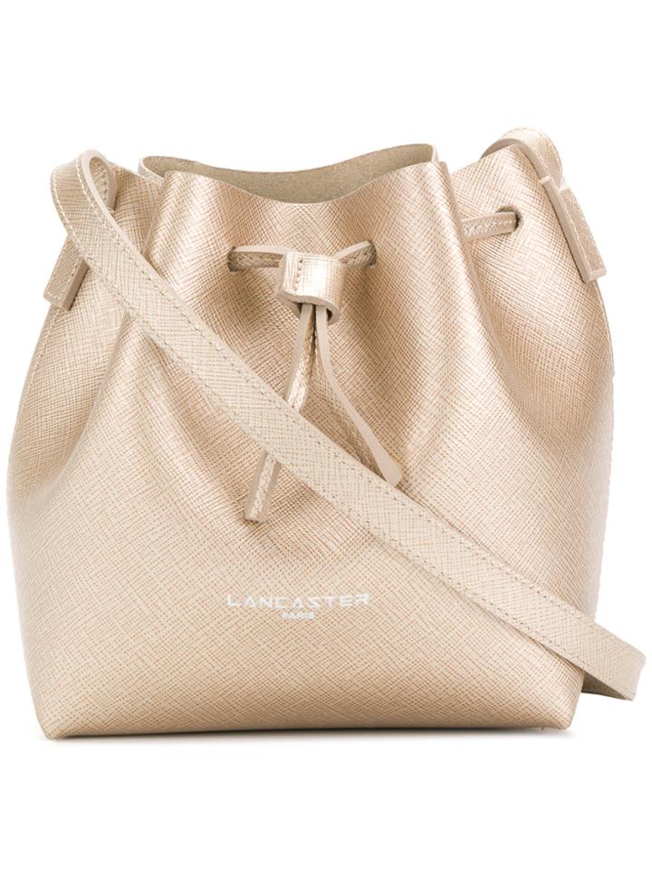 Lancaster Metallic Bucket Shoulder Bag - Nude & Neutrals