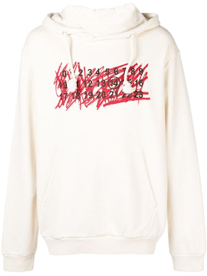 Maison Margiela Calendar-printed Hoodie - Neutrals