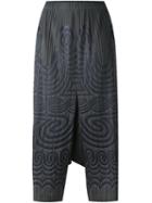 Pleats Please By Issey Miyake 'mon' Print Trousers, Women's, Size: 4, Grey, Polyester