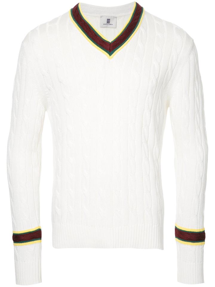 Kent & Curwen V-neck Jumper - White